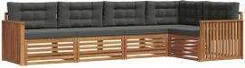 vidaXL Hoek loungeset 5-delig Acaciahout Naturel et Anthracite