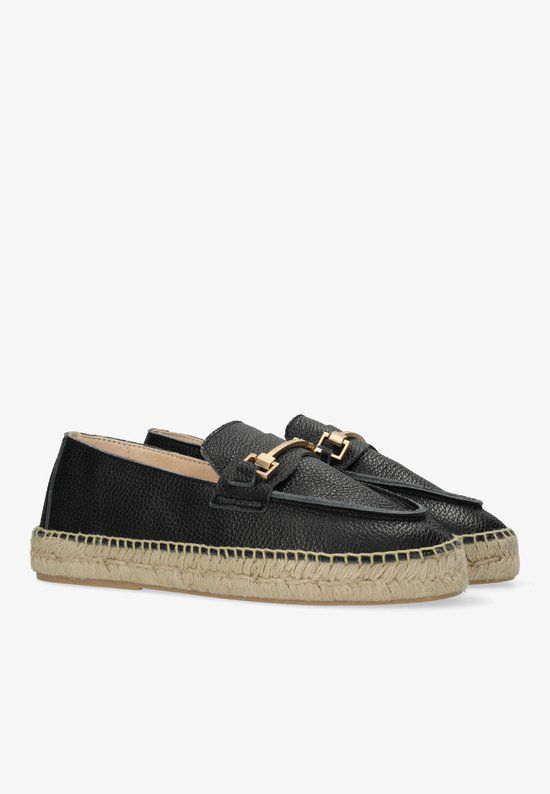 Fred de la Bretoniere Eazia Giorgi Espadrille Leer Zwart Maat 38