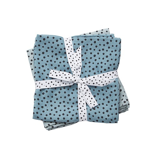 Done by Deer Happy Dots Spuugdoek Set van 2 Blauw