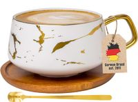 Intirilife Keramische mok met marmerdesign in Wit - 200 ml