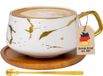 Intirilife Keramische mok met marmerdesign in Wit - 200 ml