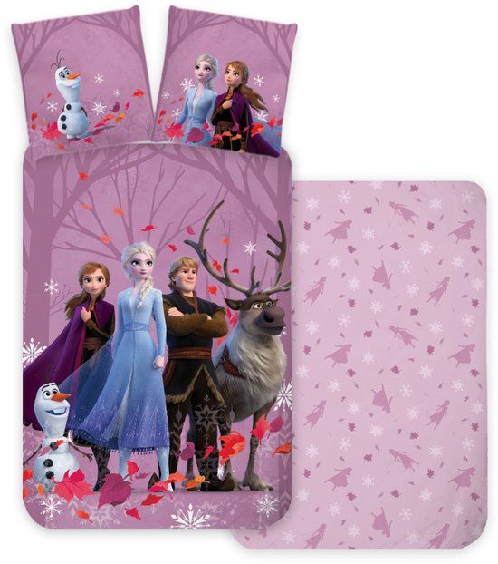 4KidsOnly Frozen dekbedovertrek paars 100 x 135 cm - 40 x 60 cm (katoen)
