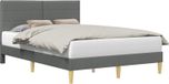 vidaXL Bedframe met hoofdeinde, donkergrijs, 160 x 200 cm, stof
