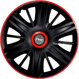 4-Delige J-Tec Wieldoppen 15 inch Maximus zwart/rood