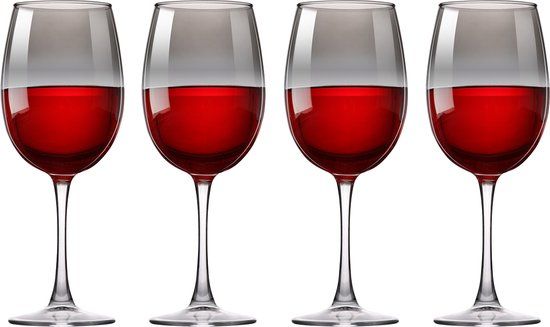 alpina Wijnglazen Set 4 Stuks - Wijn Glazen Smoked - Geschikt voor Rode en Witte Wijn - Glasservies voor elke Gelegenheid - Glas