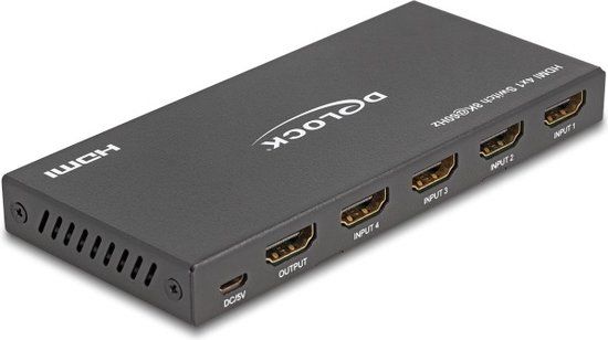 DeLOCK HDMI Switch 4 x HDMI in to 1 x HDMI out 8K 60 Hz