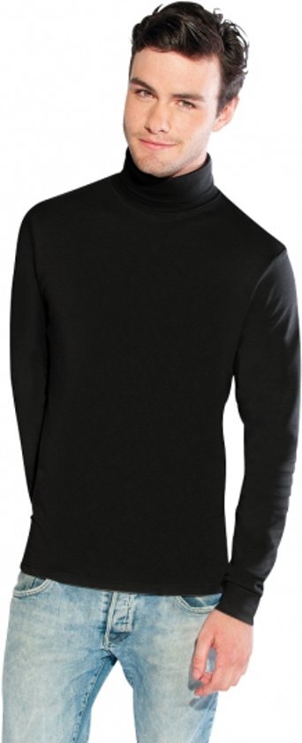 Promodoro Luxe zwarte col t-shirt voor heren 2XL