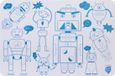 Super Petit Robot - Silicone mini mat met 4 markers