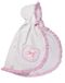 Filet Baby Bathrobe with Hood and Embroidered Bear Pocket - Soft Cotton Terry, Made in Italy, White & Pink