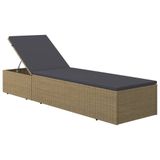 VidaXL Lounge Gecapitonneerde Zitting Polyrattan, Staal Bruin, Grijs