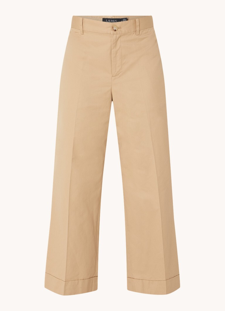 Ralph Lauren Ralph Lauren High waist wide fit cropped pantalon met steekzakken