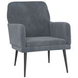 VidaXL Fauteuil 62x79x79 cm fluweel donkergrijs