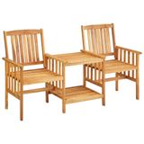 Acacia bois massif chaises de jardin avec table et coussins
