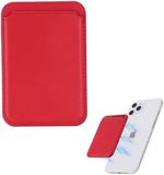 Selected by GSMpunt.nl SBG Magnetische Pasjeshouder Compatibel met MagSafe | Dunne Card Holder Achterkant Telefoon | Kunstleren Kaarthouder voor Pasjes | Sterke Magneten | Rood