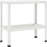 vidaXL - Planttafel - 80 x 40 x 80 cm - Gepoedercoat staal - Wit