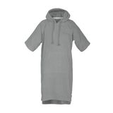 TOM TAILOR Surf poncho voor dames en heren, S-M, 100% katoen/badstof, badponcho met capuchon, buikzak en geborduurd logo, grijs (Moody Grey)