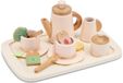 Woet ® houten theeservies roze - 16-delige theeset met dienblad, theepot, kopjes en theezakjes - rollenspel servies speelgoed - vanaf 2 jaar