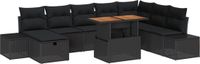 vidaXL Banc de jardin noir poly rotin
