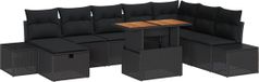 vidaXL Banc de jardin noir poly rotin
