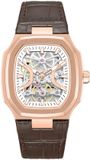 Kenneth Cole Atlantic Automatisch horloge voor heren met bruine leren band en zwarte kast