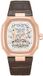 Atlantic Montre automatique pour homme avec bracelet en cuir marron et boîtier noir