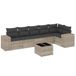 vidaXL Loungeset 7-delig avec coussins, polyrotin, gris clair