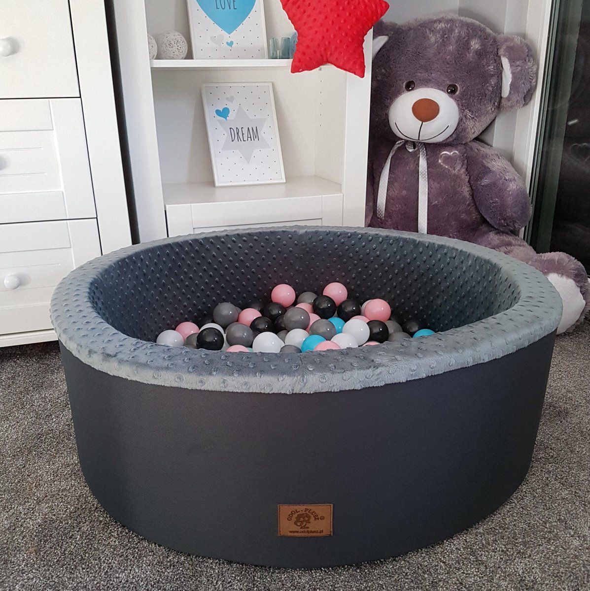 Viking Choice Ballenbak - 90 x 40 cm - Wit, Grijs, Zwart, Roze en Blauw