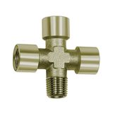 Riegler Kruisstuk, 3 x binnen, 1 x buiten, G/R 3/8, SW 17, messing vernikkeld