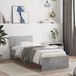 vidaXL Bedframe met hoofdeinde bewerkt hout betongrijs 90x190 cm