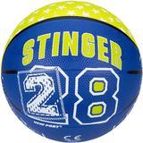New Port Mini Basketbal Print - Kobalt/Fluorgeel/Wit - 3