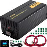 VEVOR 5000W gemodificeerde sinusomvormer, DC 12V naar AC 120V spanningsomvormer, met LCD-afstandsbediening, LED-display, AC-stopcontacten; geschikt voor vrachtwagens, campers, auto's, boten, reizen, kamperen, noodsituaties