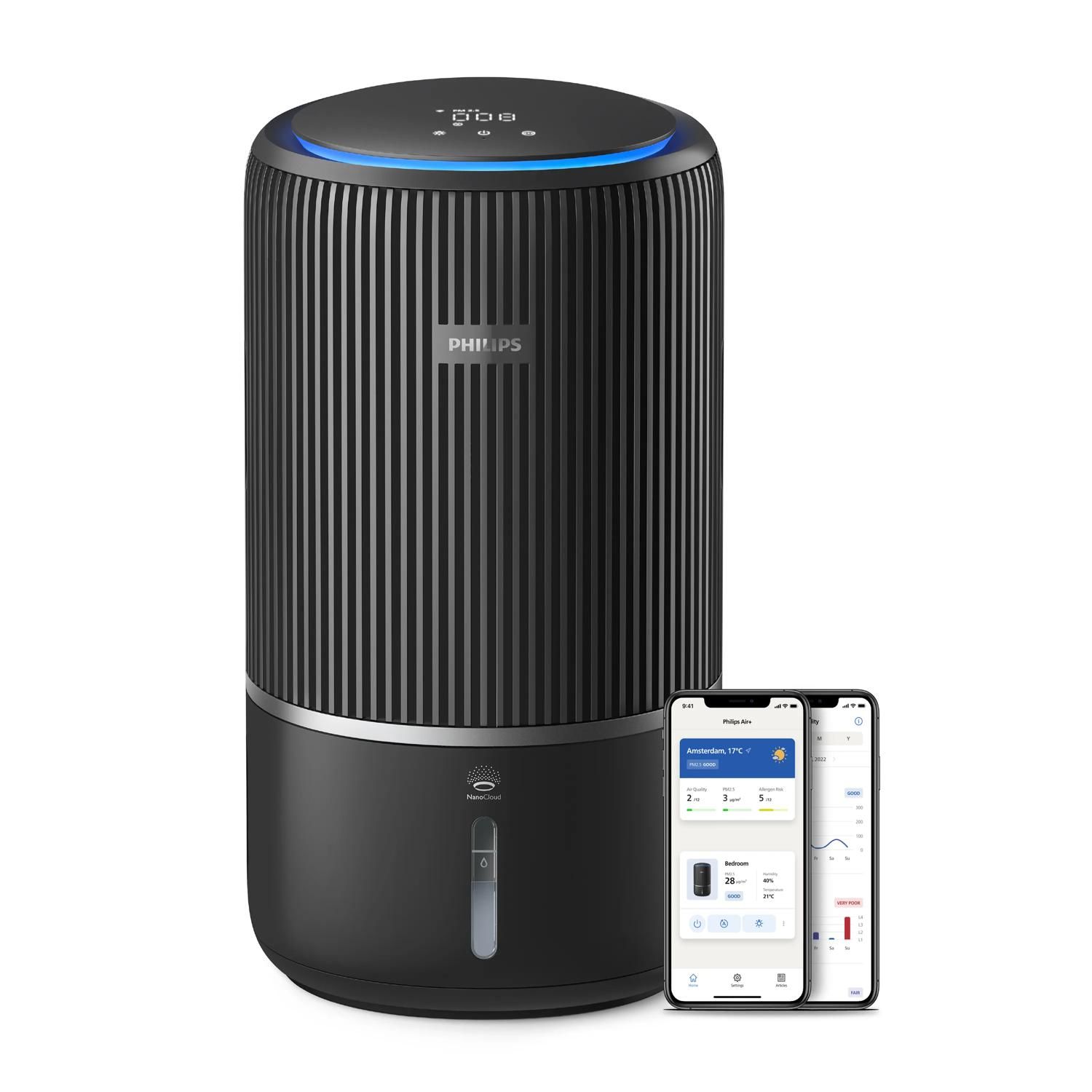 Philips PureProtect Water 3400-serie 2-in-1 Luchtreiniger en Bevochtiger AC3421/13 - Zwart