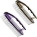 Brosse de nettoyage pour usage domestique, adaptée à une utilisation répétée dans la salle de bain, la cuisine, sur les tapis, les vêtements et à l'extérieur. Lilas et noir, 2 pièces