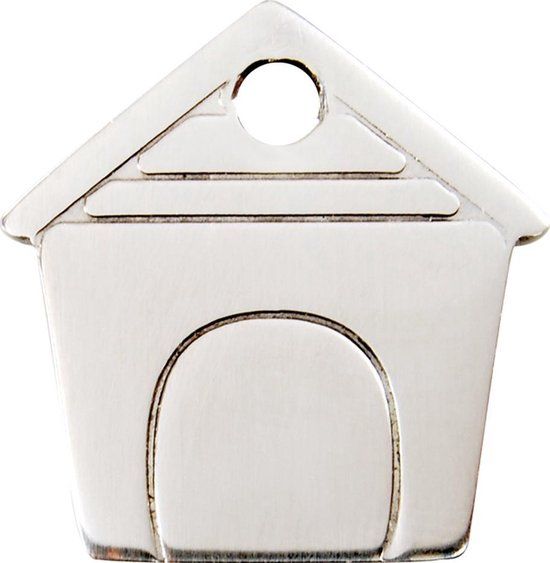Red Dingo Hondenpenning - Maat M - RVS met hondenhok - 2,99 cm x 3,12 cm