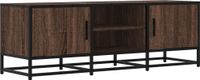 Meuble TV chêne brun 120x35x41 cm bois travaillé métal