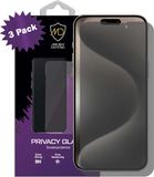 MobyDefend 3-Pack Screenprotectors - iPhone 15 Pro Max - HD Privacy Glass