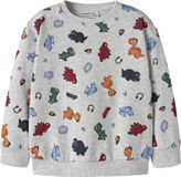 NAME IT Jongens Sweater NMMLEON LS NREG SWEAT BRU BOX - Maat 92 - Lichtgrijs Melange