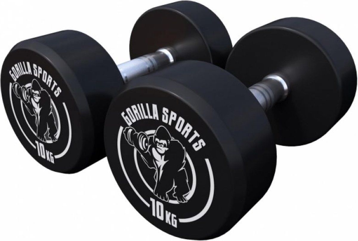 Gorilla Sports Dumbellset 20 kg (2 x 10 kg) Gietijzer
