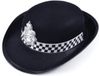 Bristol Rubies Politie/agent verkleed helm - zwart - vilt materiaal - voor volwassenen