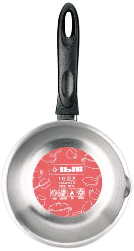 Ibili Steelpan Clásica gebogen 14 cm van roestvrij staal/kunststof, zilver/zwart