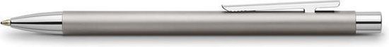 Faber-Castell NEO slim balpen - mat RVS - M (Medium) - zwart