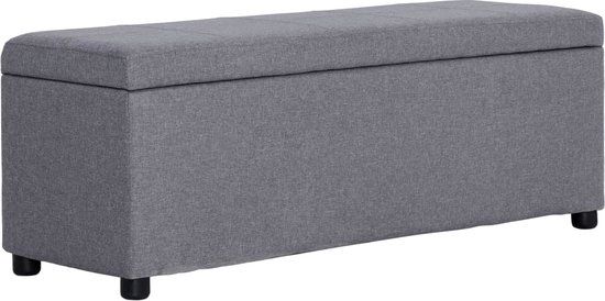 vidaXL Bankje met opbergvak - 116 cm - Lichtgrijs