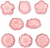 OMJMYY Set van 8 koekjesvormpjes met bloemenvormpjes