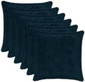 vidaXL Kussensloop 6 st houten marineblauw 30 x 30 cm nep konijnenbont