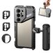 NEEWER S24 Ultra telefoonkooi stabilisator met zijhandgreep, 67 mm filteradapter, 17 mm lens achterplaat, T-mount lensadapter, video-installatie compatibel met Samsung Moment T-serie lenzen