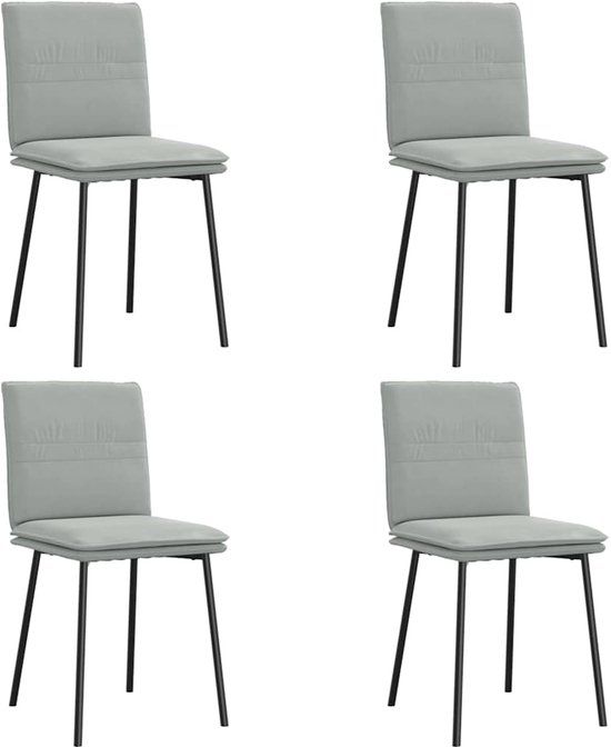 vidaXL Eetkamerstoelen 4 stuks fluweel lichtgrijs