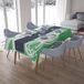 Bonamaison Tafelkleed, Anti-Mold, Sneldrogend, Waterdicht, 100% Polyester Tafellaken, Petroleum Groen, Wit, 140 x 200 Cm