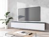 DONATELO Meuble tv-hifi 2 portes battantes 180 cm matera/blanc avec led
