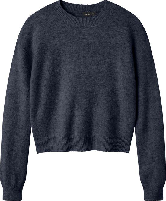 LMTD NAME IT - NLFLODET LS SHORT KNIT NOOS Trui Meisjes Lange mouw Ronde hals Effen Acryl Blauw Maat 146/152