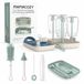 Momcozy Set flessenborstels - Reinigingsset voor babyflessen, met siliconenborstel, borstel voor speen, borstel voor rietjes, zeepdispenser en afdruiprek